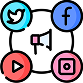 Social media marketing illustration showing network connections