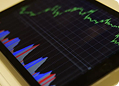 Financial technology industry icon with digital payment symbols