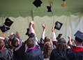 Education sector icon with graduation cap and book