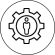 Team management icon with group collaboration